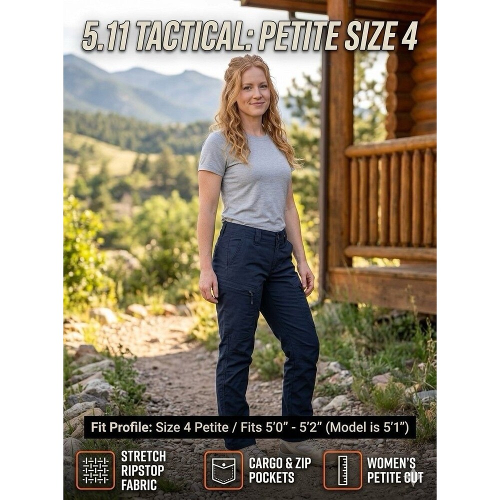 5.11 Tactical Apex Hiking Pants Women's 4 Short Navy Blue Flex-Tac Cargo 10 Pock